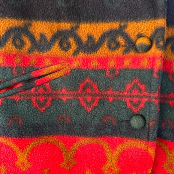 Cabin Creek Aztec Print Fleece‎ Blazer Small Shawl Collar Button Front Vtg Soft - Picture 4 of 6